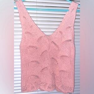 Francesca's Pink Knit Tank Top